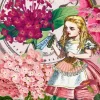 Alice in Wonderland-Pink Flowers Greetings Card