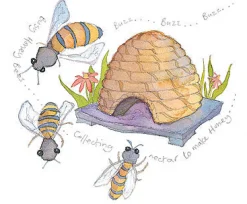 Bees & Hive Framed Print - Limited edition