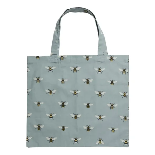 Bees Teal Folding Shopping Bag