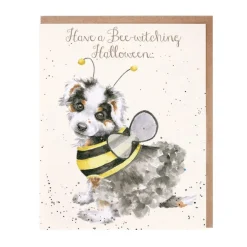 'Bee-Witched' Dog Halloween Greeting Card