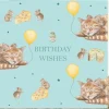 'Birthday Wishes' Cat & Mice Birthday Card