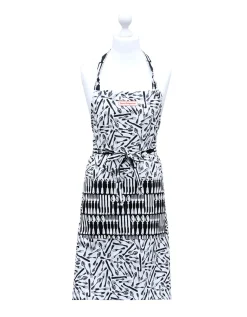 Black Toast Knives & Forks Apron