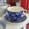 Blue Calico Breakfast Cup and Saucer