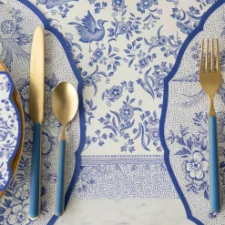 Blue Regal Peacock Pad Paper Table Runner