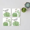 Cactus & Bird Set of 4 Coasters