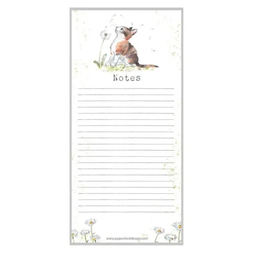 Cat with Dandelion "Notes" Magnetic List Pad