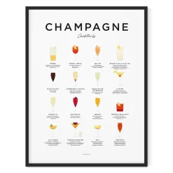 Champagne Cocktails Print - Framed