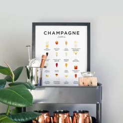 Champagne Cocktails Print - Framed
