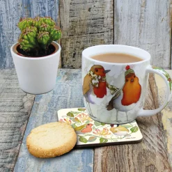 Christmas Robins Bone China Mug (Boxed)