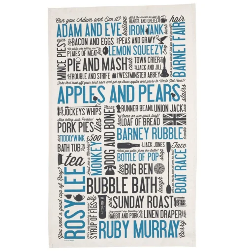 Cockney Rhyming Slang Tea Towel