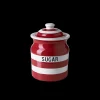 Cornishware Sugar Storage Jar-- Red