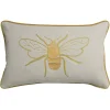 Embroidered Bees Linen Blend Pillow