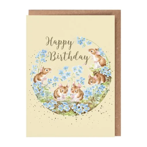 'Forget Me Not' Mouse Birthday Greetings Card
