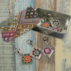Fruit Gardens Set of 6 Crochet Markers in a Pocket Tin