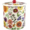 Garden Flowers Biscuit Barrel