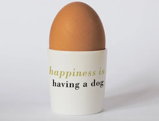 Happiness Black Lab Egg Cup Olive