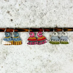 Hats Set of 6 Stitch Markers in a Pocket Tin