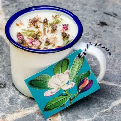 Herb Garden Lemongrass & Basil Enamel Cup Candle