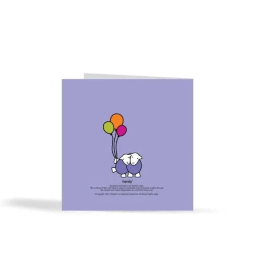Herdy Birthday Card - Purple