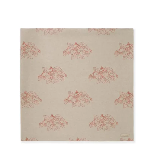 Linen Blend Strawberries Table Cloth