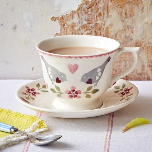 Lovebirds Large Teacup & Saucer Boxed