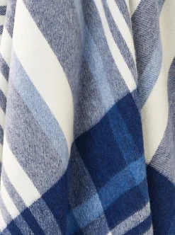 Lulworth Harbor Blue Merino Lambswool Throw