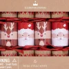 Mini Santa and Reindeer 6in Christmas Crackers Box of 6