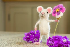 Mouse Holding Pansy
