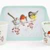 'One Snowy Day' Christmas Birds Mug & Tray Set