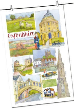 Oxfordshire by Emma Ball Tea Towel