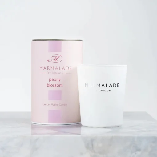 Peony Blossom Luxury Glass Votive Candle