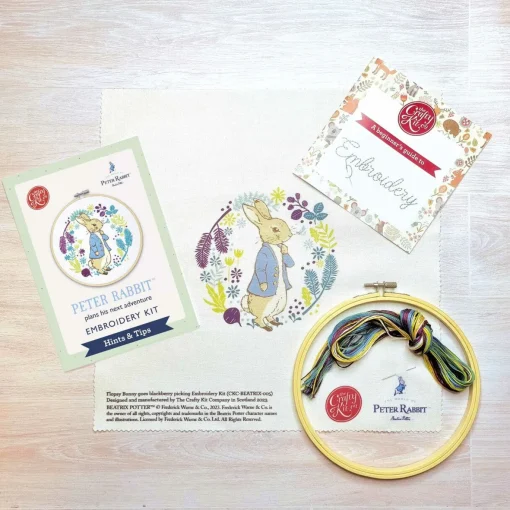 Peter Rabbit Plans His Next Adventure Embroidery Kit