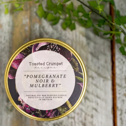 Pomegranate Noir & Mulberry Candle in a Matt Gold Tin