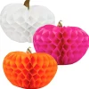 Pumpkin Honeycomb Decorations - 3 pack