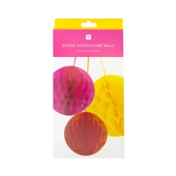 Rainbow Honeycomb Party Decorations - 3 pack