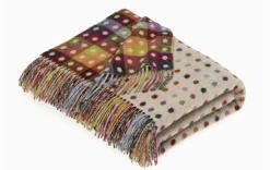Rainbow Spot Beige Merino Lambswool Throw