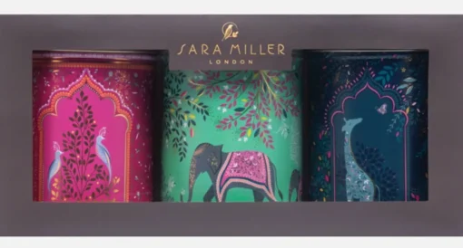 Sara Miller Elephant Oasis Set of 3 Round Caddies
