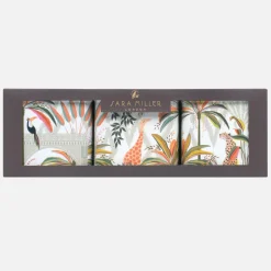 Sara Miller Palm Garden Set of 3 Round Caddies