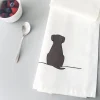 Sitting Dog Tea Towel