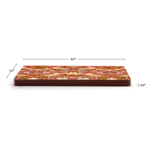 Spode Morris and Co Strawberry Thief Red Placemats - Set of 4