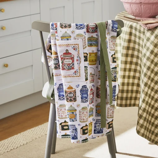 Tea Tins Cotton Apron
