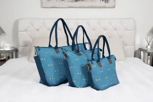 Teal Bees Mini Oundle Bag
