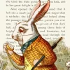 The White Rabbit Alice In Wonderland Book Greetings Card