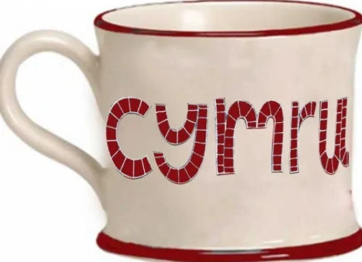 Welsh Dragon Red Mug by Moorland Pottery