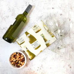 White Burgundy Tea Towel by Corinne Alexander