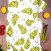 White Wine Tea Towel by Corinne Alexander