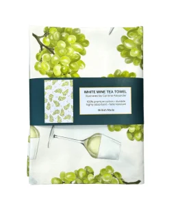 White Wine Tea Towel by Corinne Alexander