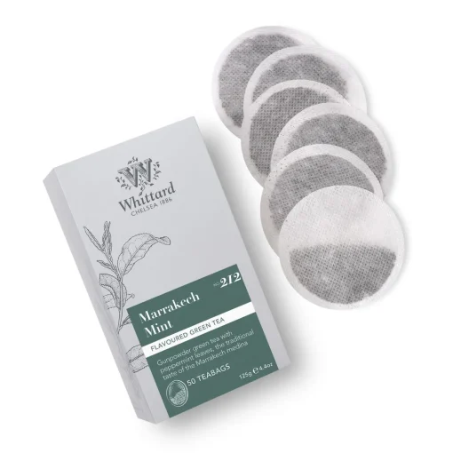 Whittard Classic Marrakech Mint Flavored Green Tea 50 Traditional Teabags Plastic Free