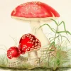 Woodland Mushrooms - Little Vintage Greeting Card