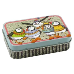 Woolly Puffins Set of 6 Stitch Crochet Markers in a Pocket Tin